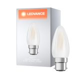 Ledvance Classic Superior LED Bulbo B22d Candela Filamento Ghiaccio 3.4W 470lm - 927 Bianco Molto Caldo | Miglior resa cromatica - Dimmerabile - Sostitutiva 40W