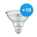 Confezione Multipack 10x Ledvance Faretti LED E27 PAR30 10W 633lm 36D - 927 Bianco Molto Caldo | Miglior Resa Cromatica - Dimmerabile - Sostitutiva 75W