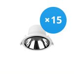 Confezione Multipack 15x Noxion Downlight LED Apollo 9W 1100lm 60D - 840 Bianco Freddo | 145mm - Ritaglio 120mm - Alu Riflettore - UGR <19