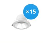 Confezione Multipack 15x Noxion Downlight LED Apollo 9W 1100lm 60D - 830 Luce Calda -  | 145mm - Ritaglio 120mm - UGR <19