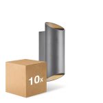 Confezione Multipack 10x Nordlux Nico Luce Da Parete Aluminium Antracite Up & Down | IP54 - Adatto per 2x GU10