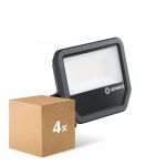 Confezione Multipack 4x Ledvance Proiettore LED Aluminium Nero 41W/27W 4000lm/6000lm 100D - 840 Bianco Freddo | IP66 - Simmetrico