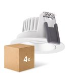 Confezione Multipack 4x Ledvance Faretti LED Adjust Aluminium Bianca 8W 720lm 36D - 940 Bianco Freddo | Ritaglio 68mm - IP20 - Miglior resa cromatica - Dimmerabile