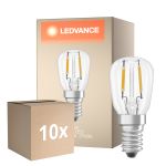 Confezione Multipack 10x Ledvance Speciale LED E14 T26 Filamento Chiara 1.3W 110lm - 827 Bianco Molto Caldo | Sostitutiva 12W