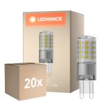 Confezione Multipack 20x Ledvance Performance LED Capsule Chiara G9 4.4W 600lm - 827 Bianco Molto Caldo | Dimmerabile - Sostitutiva 48W