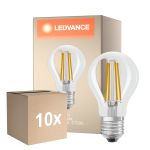 Confezione Multipack 10x Ledvance Classic LED E27 Pera Filamento Chiara 5.9W 806lm - 827 Bianco Molto Caldo | Sostitutiva 60W