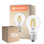 Confezione Multipack 10x Ledvance Classic LED E27 Pera Filamento Chiara 3.4W 470lm - 827 Bianco Molto Caldo | Dimmerabile - Sostitutiva 40W