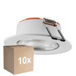 Confezione Multipack 10x Ledvance Faretti Combo Fire Rated FIX Bianca 5W 560lm 60D - 840 Bianco Freddo | Ritaglio 70 - IP65 - Dimmerabile