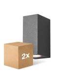 Confezione Multipack 2x D'Lite Luce Da Parete Vrebos Nero Up & Down | IP54 - Adatto Per 2x GU10