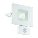 Eglo Luce Da Parete Faedo 3 Aluminium Bianca 21W 2300lm - 850 Bianco Freddo | IP44 - Sensore Di Movimento