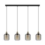 Eglo Luce Pendente Chisle Acciaio Nero | IP20 - Adatto per 4x E27 