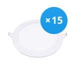 Confezione Multipack 15x Bright Choice Downlight LED UltraSlim 15W 1200lm 110D - 840 Bianco Freddo | 190mm - Ritaglio 175mm