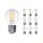 Confezione Multipack 10x Noxion Lucent Lustre LED E27 Sferica Filamento Chiara 4.5W 470lm - 827 Bianco Molto Caldo | Dimmerabile - Sostitutiva 40W