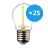 Confezione Multipack 25x Noxion Lucent LED E27 Sferica Filamento Chiara 1.4W 136LM - 827 Bianco Molto Caldo | Sostitutiva 15W