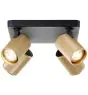 Brilliant Marty Luce da soffitto Aluminium Sabbioso Nero Oro 20W 1400lm - 830 Luce Calda -  | Incl. 4x GU10