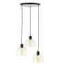 Brilliant Casto Luce Pendente Vetro Luce Pendente Metallo Nero Beige | 510mm - Adatto per 3x E27
