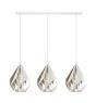 Eglo Luce Pendente Carlton 1 Acciaio Bianca Oro | IP20 - Adatto per 3x E27 