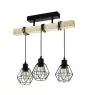 Eglo Luce da soffitto Townshend 5 Acciaio Legna Nero | IP20 - Adatto per 3x E27 