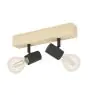 Eglo Luce da soffitto Townshend 3 Legna Acciaio Nero | IP20 - Adatto per 2x E27 