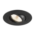 SLV New Tria 75 Faretti Aluminium Nero Il Giro 8.3W 705lm 38D - 927 Bianco Molto Caldo | Ritaglio 75mm -  Miglior Resa Cromatica - Dimmerabile 