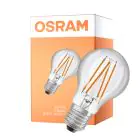 Osram Led Star Classic LED E27 Pera Filamento Chiara 4.9W 470lm - 827 Bianco Molto Caldo | Sensore Di Luce