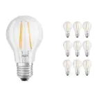 Confezione Multipack 10x Ledvance Classic LED E27 Pera Filamento Chiara 4.2W 470lm - 927 Bianco Molto Caldo | Miglior resa cromatica - Dimmerabile - Sostitua 40W