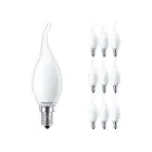 Confezione Multipack 10x Philips Corepro LED Candela E14 Piegato-tip Ghiaccio 2.2W 250lm - 827 Bianco Molto Caldo - Sostitutiva 25W