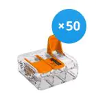 Confezione Multipack 50x Wago 221-413 Morsetto a vite Connettore| 3 Filo Connessione
