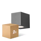 Confezione Multipack 2x D'Lite Luce Da Parete Vrebos Nero | IP54 - Adatto Per 1x GU10