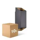 Confezione Multipack 10x Nordlux Nico Luce Da Parete Aluminium Nero Up & Down | IP54 - Adatto per 2x GU10