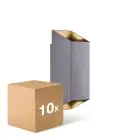 Confezione Multipack 10x Nordlux Nico Luce Da Parete Aluminium Antracite Up & Down | IP54 - Adatto per 2x GU10