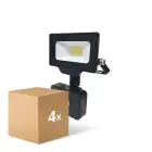 Confezione Multipack 4x Noxion Proiettore LED Beamy G3 10W 1100lm 100D - 840 Bianco Freddo | IP44 - Sensore di Movimento e Luce - Simmetrico
