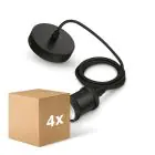 Confezione Multipack 4x Portalampada Philips Cord Vintage Filamento E27 Nero LED