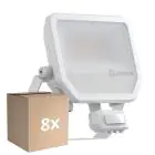 Confezione Multipack 8x Ledvance Proiettore LED Aluminium Bianca 41W 5500lm 100D - 830 Luce Calda -  | IP65 - Sensore Di Movimento E Luce - Simmetrico