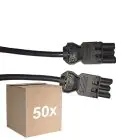 Confezione Multipack 50x Noxion GST - Compatibile Cavo di prolunga Nero - Maschio + Femmina - 5m - 3 pole 1,5mm2