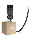 Confezione Multipack 50x Noxion GST - Compatibile Cavo di alimentazione Nero - Maschio + Estremità aperte - 0,3m - 2 pole 0,75mm2