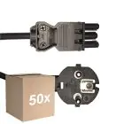 Confezione Multipack 50x Noxion GST - Compatibile Cavo di alimentazione Nero - Femmina + Schuko Europlug - 3m - 3 pole 0.75mm2