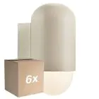 Confezione Multipack 6x Nordlux Heka Luce Da Parete Aluminium Sanded |IP54 - Adatto per E27