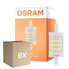 Confezione Multipack 6x Osram LED R7s 78mm Chiara 9.5W 1055lm - 827 Bianco Molto Caldo | Dimmerabile - Sostitutiva 75W
