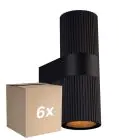 Confezione Multipack 6x Nordlux Kyklop Luce Da Parete Aluminium Nero Up & Down | Adatto per 2x GU10