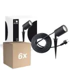 Confezione Multipack 6x D'Lite Punta Luce Fuse Cavo Dell'Alimentazione Nero | IP65 - Adatto per 1x GU10 | incl. cable 2 Meter
