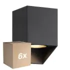 Confezione Multipack 6x Nordlux Nico Luce Da Parete Piazza Aluminium Nero | Adatto per 1x GU10
