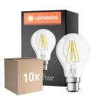 Confezione Multipack 10x Ledvance Classic Performance LED Bulbo B22d Pera Filamento Chiara 4W 470lm - 827 Bianco Molto Caldo | Sostitutiva 40W