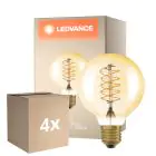 Confezione Multipack 4x Ledvance Vintage 1906 LED E27 Globe Oro 4.8W 420lm - 822 Bianco Molto Caldo | Dimmerabile - Sostitua 37W