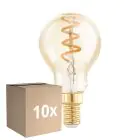 Confezione Multipack 10x Eglo LED Sferica E14 Filamento Ambra 4W 145lm - 820 Bianco Molto Caldo | Dimmerabile - Sostitutiva 15W