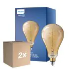 Confezione Multipack 2x Philips Classic LED Bulbo E27 Pera Oro 7W 470lm - 818 Bianco Molto Caldo | Dimmerabile - Sostitutiva 40W