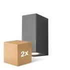Confezione Multipack 2x D'Lite Luce Da Parete Vrebos Nero Up & Down | IP54 - Adatto Per 2x GU10