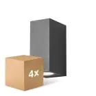 Confezione Multipack 4x D'Lite Luce Da Parete Vrebos Nero Up & Down | IP54 - Adatto Per 2x GU10
