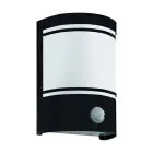 Eglo Luce Da Parete Cerno Acciaio Nero | IP44 - Adatto per 1x E27 - Sensore Di Movimento
