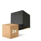 Confezione Multipack 2x D'Lite Luce Da Parete Elingen Aluminium Nero Up & Down 2.9W 170lm - 830 Luce Calda -  | IP65 - Alimentazione A Batteria - Sensore Di Luce
